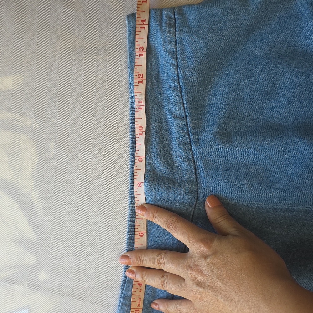 Madewell Cropped Wide-Leg Blue Pants - Picture 7 of 13